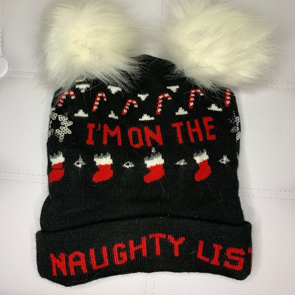 Naughty list light up beanie